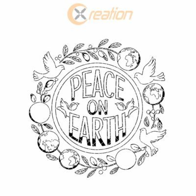 Christmas Round Sign Engraving, Peace On Earth |