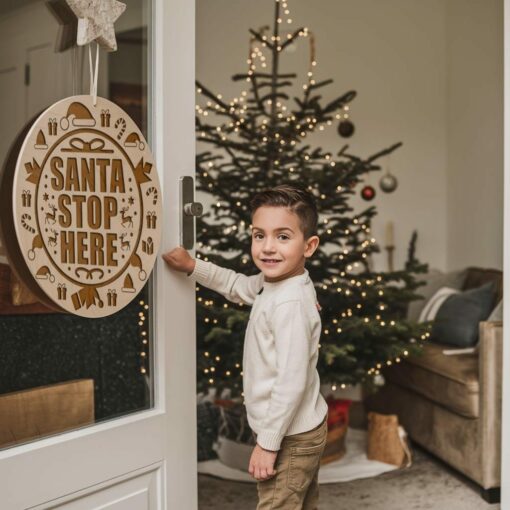 Incisione di Insegna Rotonda di Natale, Babbo Natale