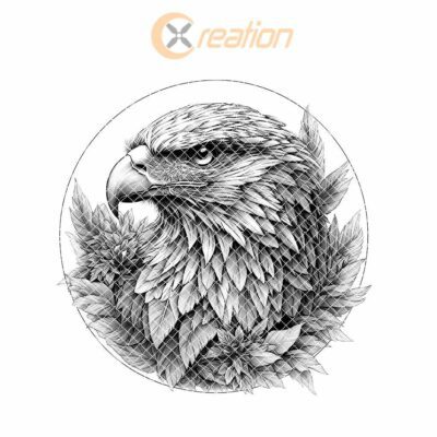 Eagle and Flower 3D Illusion Wood Coaster Engraving