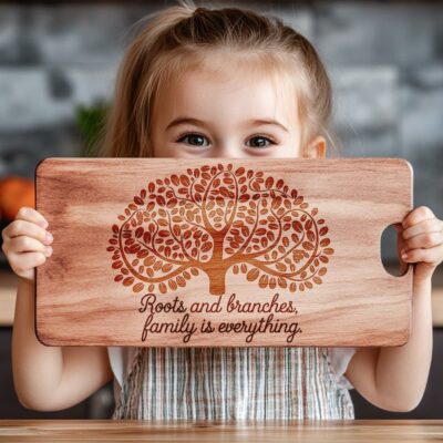 Family Mealtime Charcuterie Board Engraving File | PNG Download #008