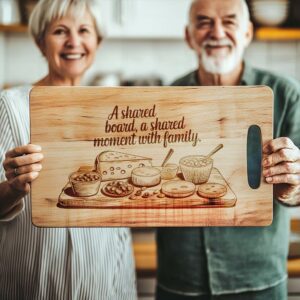 Family Mealtime Charcuterie Board Engraving | PNG Download #011