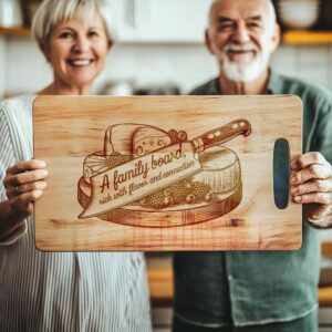 Family Mealtime Charcuterie Board Engraving | PNG Download #003