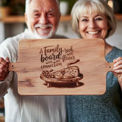 Family Mealtime Charcuterie Board Engraving | PNG Download