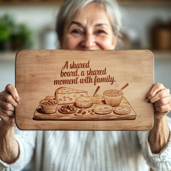 Family Mealtime Charcuterie Board Engraving | PNG Download