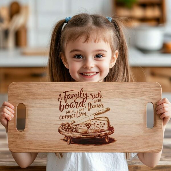 Family Mealtime Charcuterie Board Engraving | PNG Download