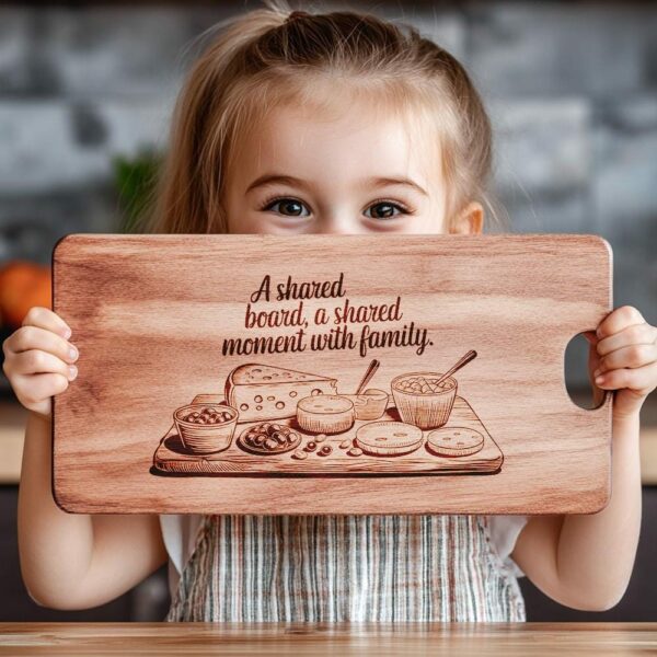 Family Mealtime Charcuterie Board Engraving | PNG Download