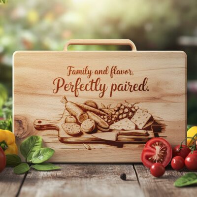 Family Mealtime Quote Charcuterie Board Engraving File | PNG Download