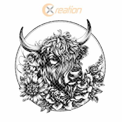 Highland Cow 3D Illusion Wood Coaster Engraving |