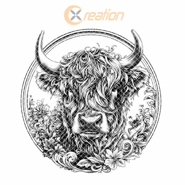 Highland Cow 3D Illusion Wood Coaster Engraving |