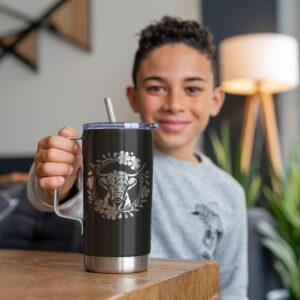 Grabado de vaso de vaca de las tierras