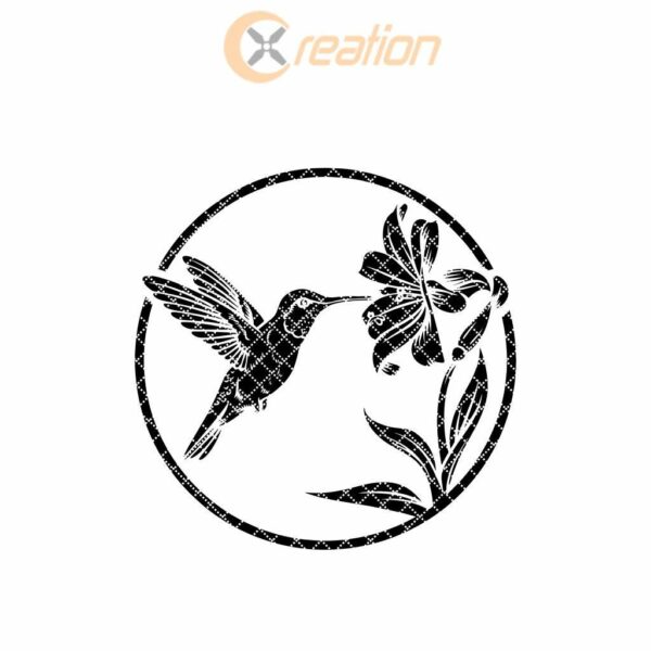 Hummingbird and Flower Tumbler Engraving | SVG Wrap