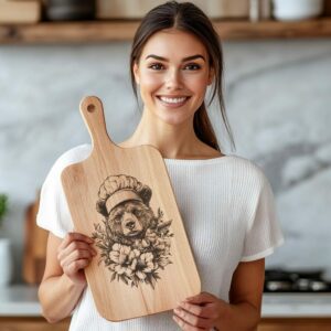 Wild Bear Chef Charcuterie Board Engraving File |