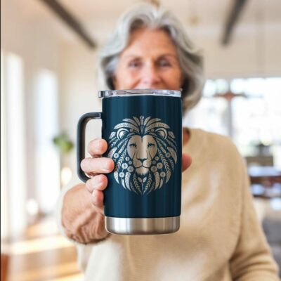 Wild Lion Head Tumbler Engraving | SVG Wrap