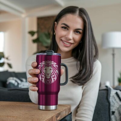 Wild Lion Head Tumbler Engraving | SVG Wrap