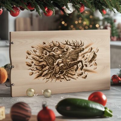 Christmas Charcuterie Board File | Santa on Reindeer