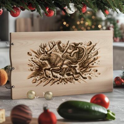 Christmas Charcuterie Board File | Santa on Reindeer