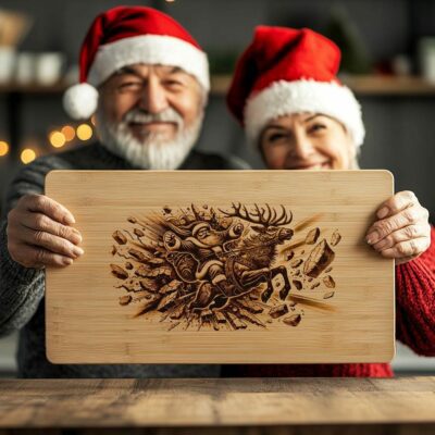 Christmas Charcuterie Board File | Santa on Reindeer