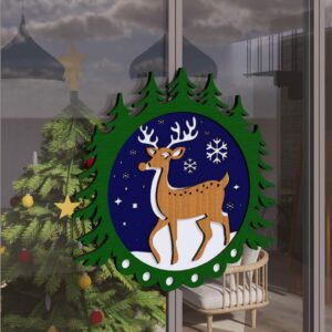 Christmas Door Hanger File | A Reindeer Multilayer