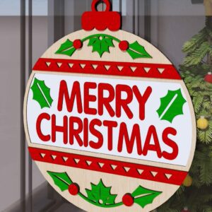 Christmas Door Hanger File | Merry Christmas Multilayer