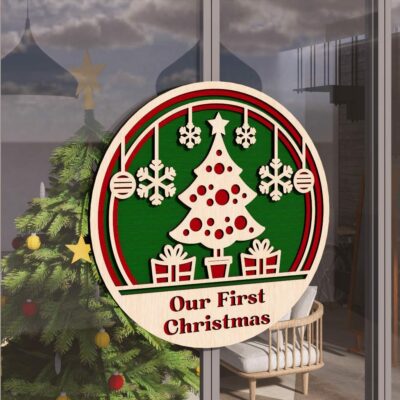 Christmas Door Hanger File | Our First Christmas