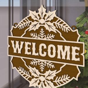 Christmas Door Hanger File | Welcome Multilayer Sign