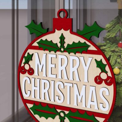 Christmas Multilayer Sign File | Merry Christmas Door