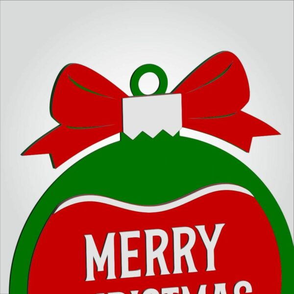 Christmas Multilayer Sign File | Merry Christmas Ornament