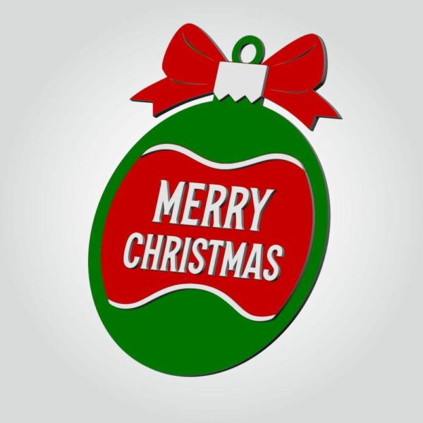 Christmas Multilayer Sign File | Merry Christmas Ornament