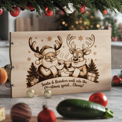 Christmas Santa and Reindeer Cheers File | Charcuterie