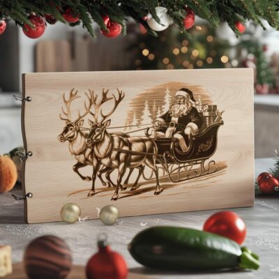 Christmas Santa on Sleigh File | Charcuterie Board