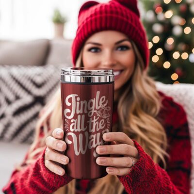 Christmas Tumbler File | Holiday Quote Wrap Laser