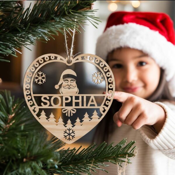 Personalized Christmas Ornament SVG | Heart Shape #004