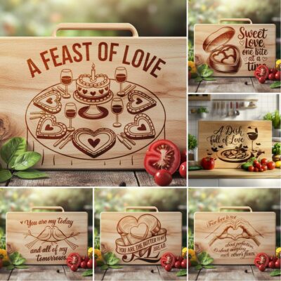 6 Valentine's Day Love Quotes: Charcuterie Board Engraving