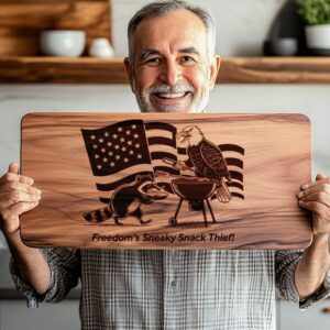 American Eagle Charcuterie Board File: Engraved Wildlife Designs