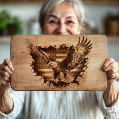 American Eagle Flag Laser Engraving File for Charcuterie