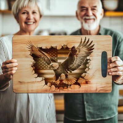 American Eagle Flag Laser Engraving File for Charcuterie