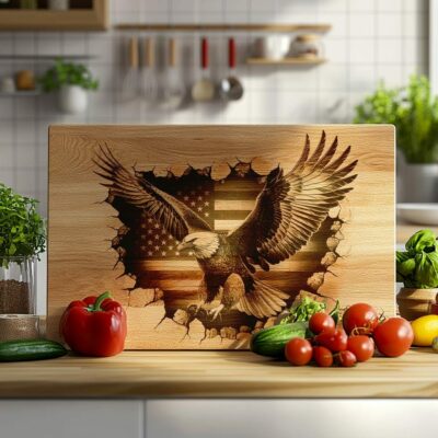 American Eagle Flag Laser Engraving File for Charcuterie