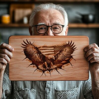 Eagle Flag Charcuterie Board Engraving File | 3D