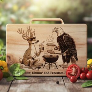 Engraved Charcuterie Board File: American Eagle & Funny