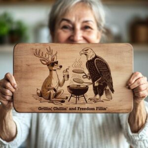 Engraved Charcuterie Board File: American Eagle & Funny