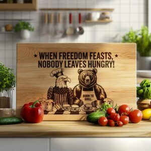 Engraved Charcuterie Board File: American Eagle & Humor