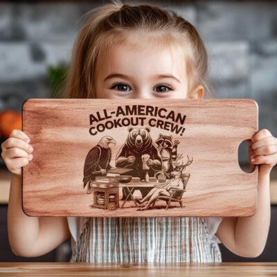 Engraved Charcuterie Board File: American Eagle & Wildlife