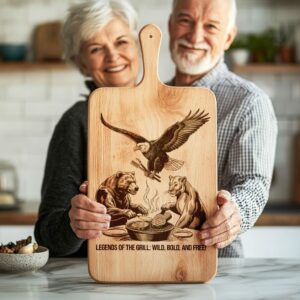 Engraved Charcuterie Board File: Eagle, Bear, Lion Designs