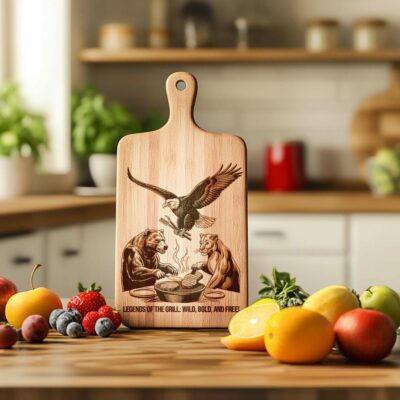 Engraved Charcuterie Board File: Eagle, Bear, Lion Designs