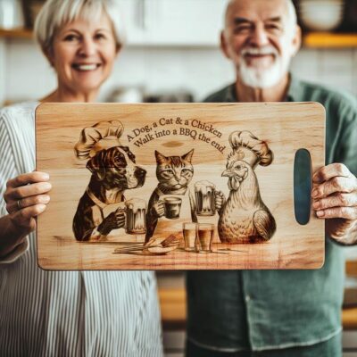 Engraved Charcuterie Board File: Pets & Cheerful Kitchen