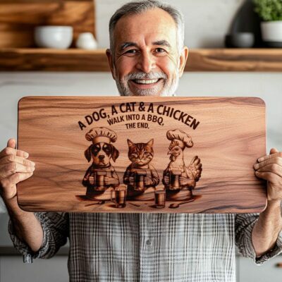 Engraved Charcuterie Board File: Pets & Cheerful Kitchen