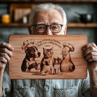 Engraved Charcuterie Board File: Pets & Cheerful Kitchen