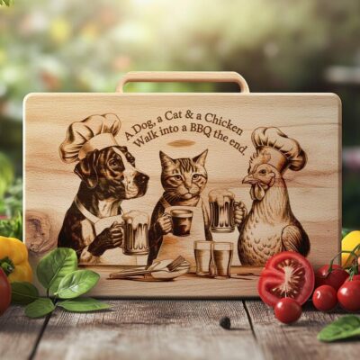 Engraved Charcuterie Board File: Pets & Cheerful Kitchen