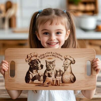 Engraved Charcuterie Board File: Pets & Cheerful Kitchen