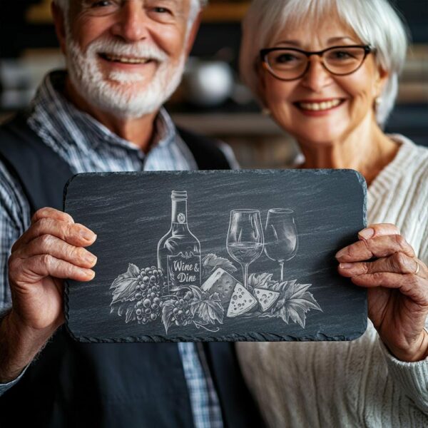 Planche à fromage en ardoise gravée pour vin et gastronomie | Décoration de cuisine – Image 2